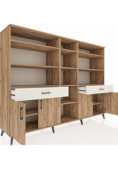 Hyperion Dolap 12 Raflı 2 Çekmeceli 4 Kapaklı 220x44x163 Çam-çam/ Çam-çam/aytaşı Hyperion Dolap 12 Raflı 2 Çekmeceli 4 Kapaklı 220x44x163 Çam-çam/ Çam-çam/aytaşı