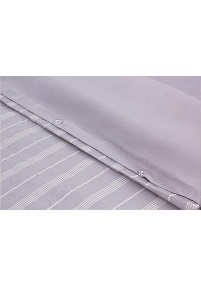 Sleeptown Keten Görünümlü Armürlü Pamuk Nevresim Takımı Tek Kişilik 160x220 Gri Çok Renkli