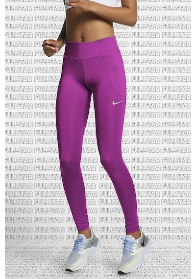 Nike Fast Running Leggings Full Length Leggings 3 Cepli Toparlayıcı Tam Boy Mor Tayt
