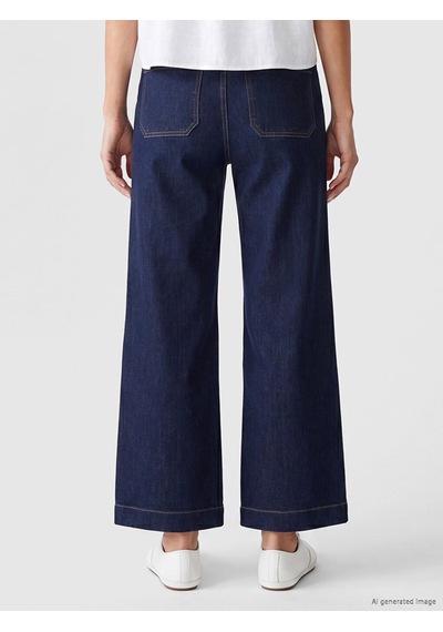Lcwaıkıkı Classic İndigo Yüksek Bel Wideleg Kadın Jean Pantolon