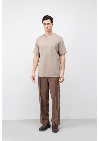 Antioch Regular Fit Basic Erkek T-shirt Vizon