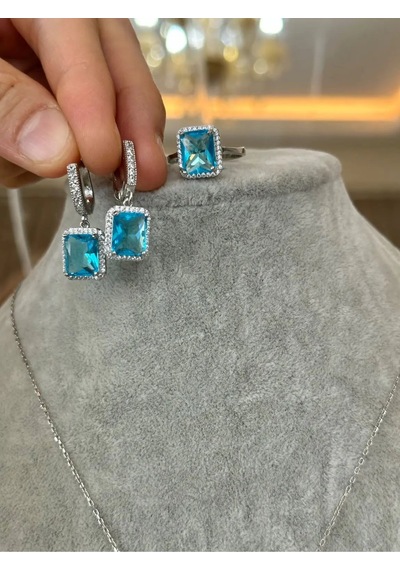 Mavi Topaz Set Takı 351