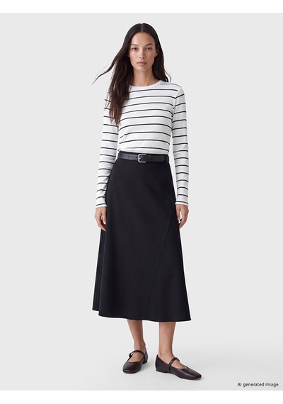 Lcw Everyday Ekru Bisiklet Yaka Çizgili Kadın Body