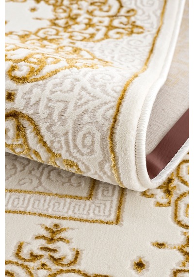 Efsun Krem Gold Modern Salon Ve Oturma Odası Halısı