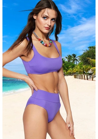 Ersefa Tasarım Bikini Takımı Özel Ergonomik Kesim Su Sporları İçin Şık D Mor