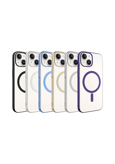 Apple Uyumlu iPhone 15 Kılıf Zore Wireless Şarj Özellikli Pixel M-safe Kapak Koyu Gri