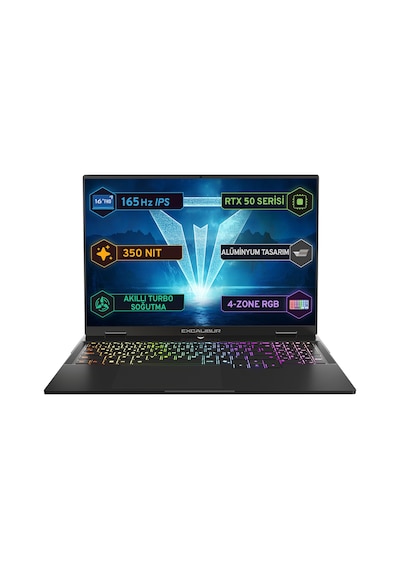 Casper Excalibur Gaming G915.240H-BF60X-C i7-240H16 GB 1 TB SSD RTX5060 16" Free Dos Dizüstü Bilgisayar