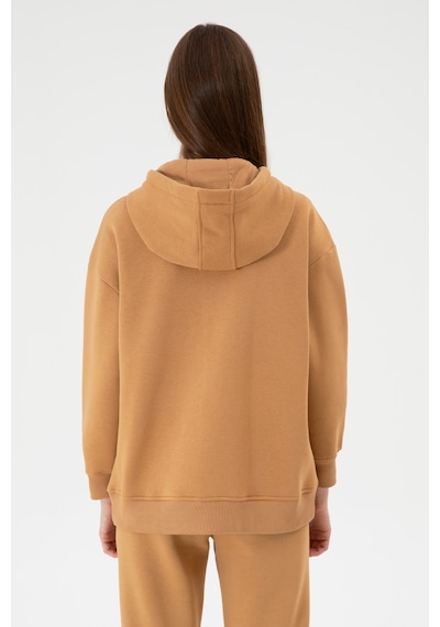 U.S. Polo Assn. Kadın Camel Şardonlu Kapüşonlu Sweatshırt 50314130-VR015