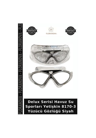 Delux Serisi Havuz Su Sporları Yetişkin 8170-3 Yüzücü Gözlüğü Siyah