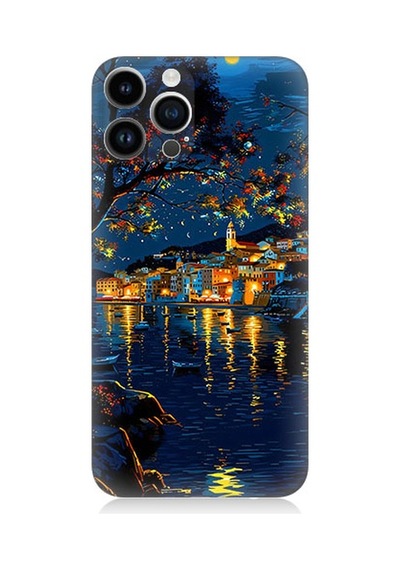 Apple Uyumlu iPhone 14 Pro  Gece Işıkları Desenli Silikon Kılıf