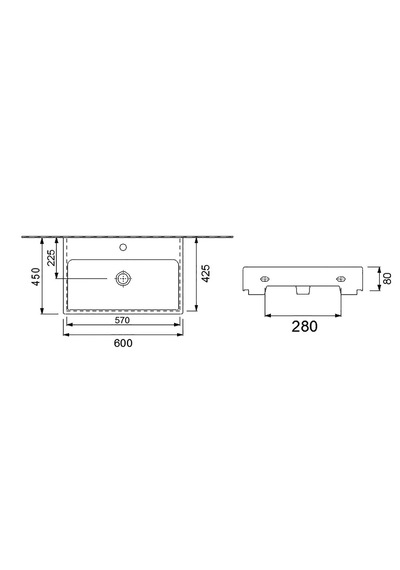 Newarc Aqua 5022B Etajer Uyumlu Lavabo