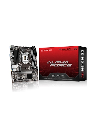 Arktek Alpha Force, Ak-h410m Eg Va, 2xddr4, M.2, D-sub, Hdmı, 10.nesil, Lga1200 Soket, Anakart