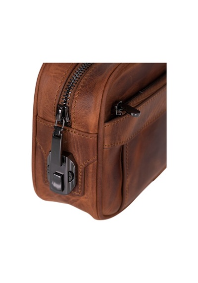 Bloominbag Forge Wrist Heritage Saddle Luxe Hakiki Deri Unisex Kilitli Clutch Kahverengi