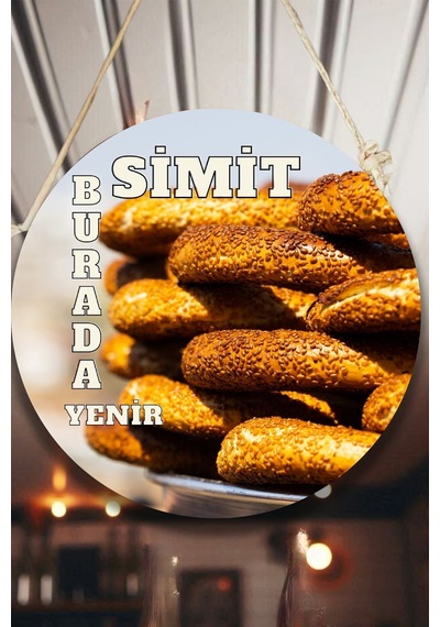 Simit Dükkanı Için Duvar, Kapı, Çift Taraflı Askılı Pano Karşılama Tabelası, Pastane Fırın Süs Dekor, 30 X 50 Cm