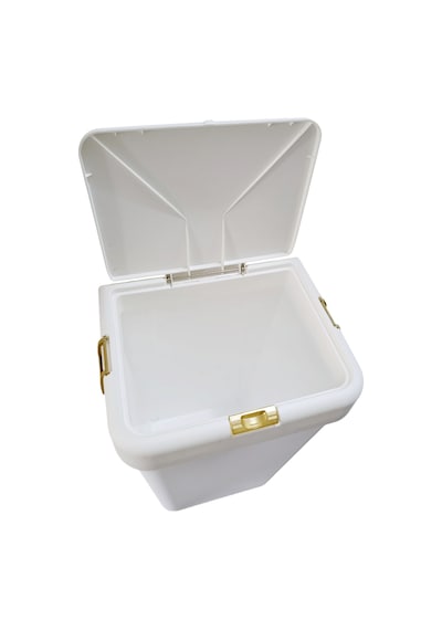 Gold Tekli Dokunmatik Çamaşır Sepeti Çöp Kovası Temizlik Kovası Kirli Sepet 40 Litre-mt008 Beyaz