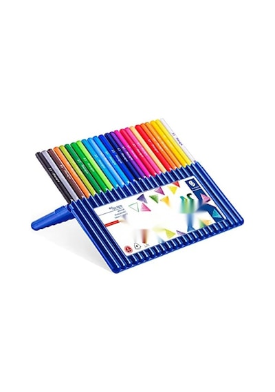 Ergonomik Üçgen Kuru Boya Kalemi - 24'lü Set 124-Pembe