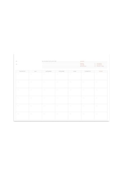 Fark Tanıtım Tarihsiz Planlayıcı, A4 Boyutunda 21cm X 29.7cm Aylık Planlayıcı Açık Gri