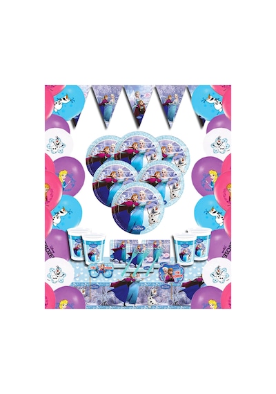 Frozen 40'lı Doğum Günü Parti Malzeme Seti Süsleri Tüm Yaşlar
