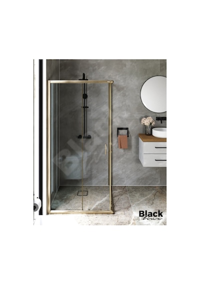 Blackline Bronz Köşe Duşakabin 5Mm Temperli Cam H:190 110 x 130 CM