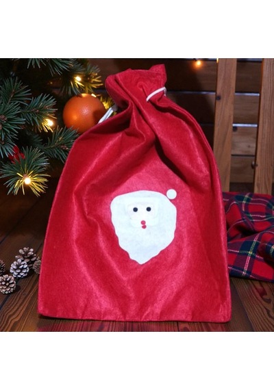 Noel Baba Hediye Çuvalı Küçük Boy 40x30 Cm Noel Baba Çuvalı Yılbaşı Süsleri Özel Tasarım Çuval 180 Cm