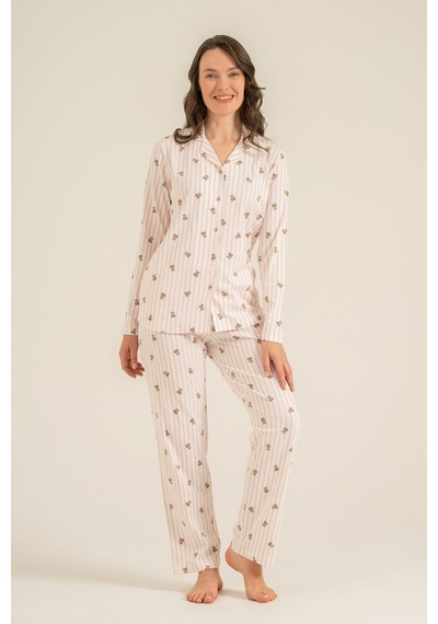 Rolypoly Anne Kız Teddy Bears Pembe Gömlek Pijama Takımı Rp3913-a-v1 Rp3913-a-v1