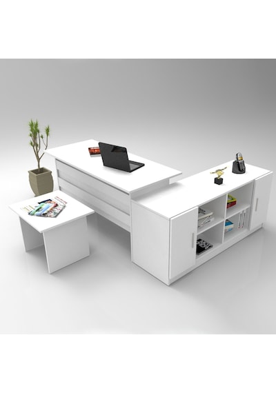 Robinhome Robin Home Verona Abf Ofis Büro Seti Çalışma Masası Takımı Beyaz