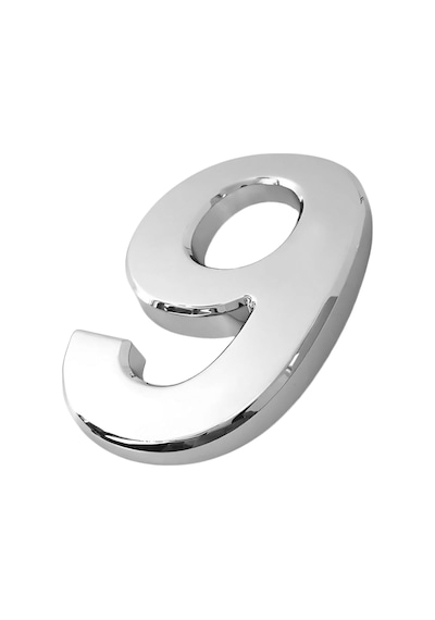 Yapışkanlı Kapı Numarası Küçük Boy 50 Mm 5 Cm Numara 9 Rakam Dokuz Sayı Krom Renk Numaralar 1 Adet Diğer