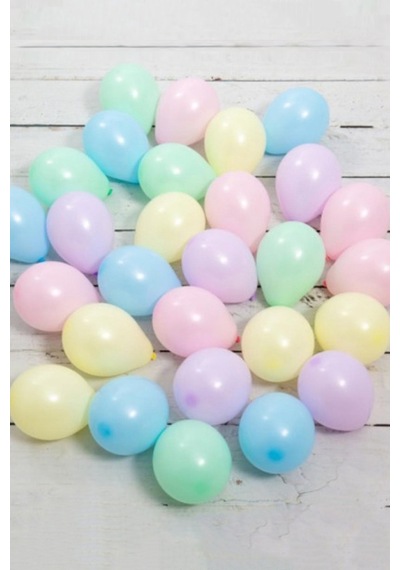 Çok Renkli Makaron 100'lü Minik Balon Set Gri