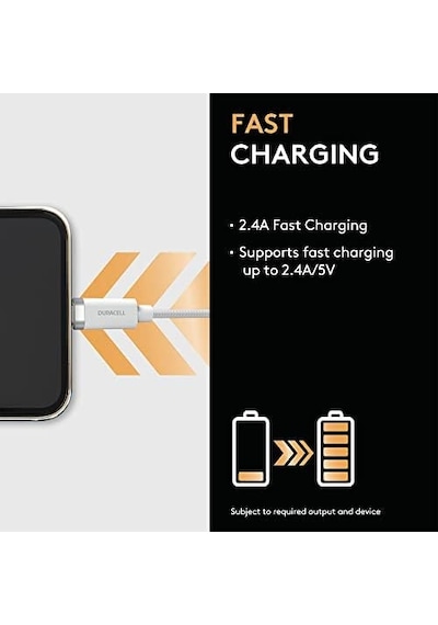 1m Usb-a To Micro Usb Örgülü Şarj Kablosu - Beyaz