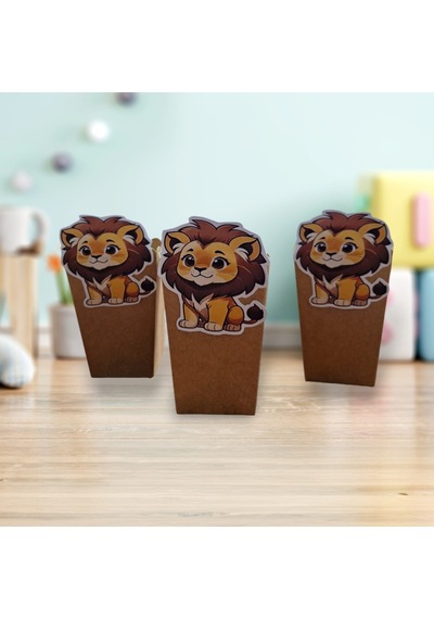 Aslan Temalı Popcorn Mısır Kutusu 8 Li
