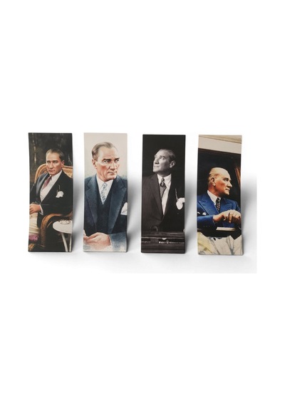 Atatürk 4'lü Kitap Ayracı Kalın Geniş Kesim 350 Gr Hediyelik No:3