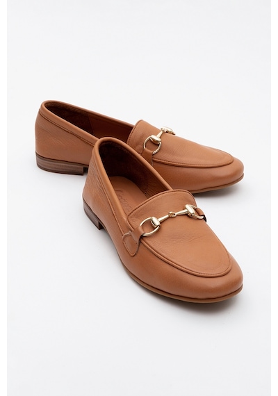 Luvishoes Luvi Shoes Trexıe Taba Cilt Hakiki Deri Tokalı Kadın Loafer Ayakkabı Taba Deri