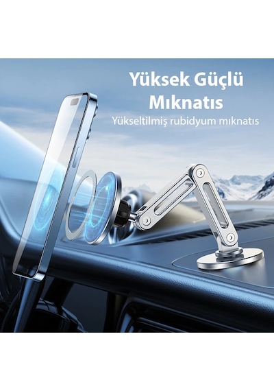 Ally Lf-256 Alüminyum Araç İçi Torpido Üstü Manyetik Telefon Tutucu- 5775
