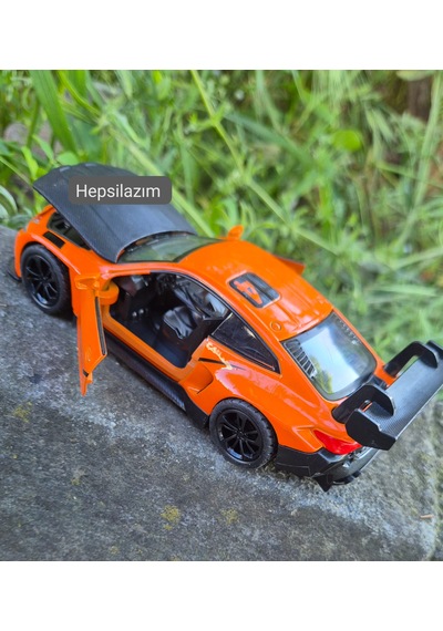 Oyuncak Spor Araba 14 Cm Metal Diecast Model Çek Bırak Açılır Kapı Bmw M4 Gt3 Competition Turuncu