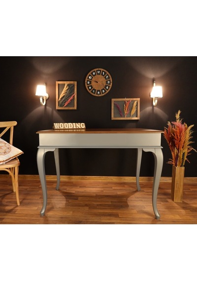 Wooding-Mobilya Wooding 100 Cm Masif Gri Ceviz Yemek Masası