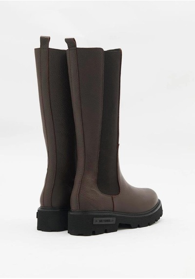 Harley Davidson Spiez Dark Brown Baskılı Deri Kadın Çizme 001