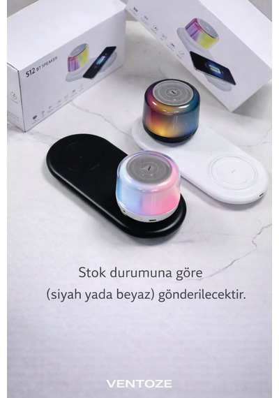 Kablosuz Şarj Standlı Bluetooth Hoparlör Masa Üstü Telefon Tutucu Ve Şarj İstasyonu 3 Ü 1 Arada