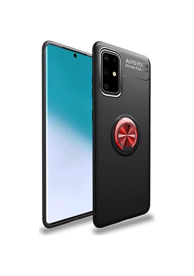 Samsung Uyumlu Galaxy A71 Kılıf Zore Ravel Silikon Kapak Siyah-Kırmızı