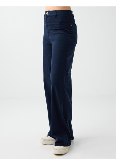 Jimmy Key Jimmy Key Lacivert Normal Bel İspanyol Paça Dokuma Uzun Pantolon 6sw185482494