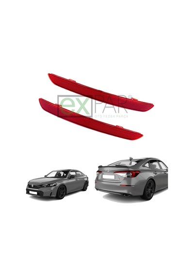 Honda Civic Arka Tampon Reflektörü Sağ Ve Sol Takımı 2021 - 2025 Civic Arka Kedi Gözü