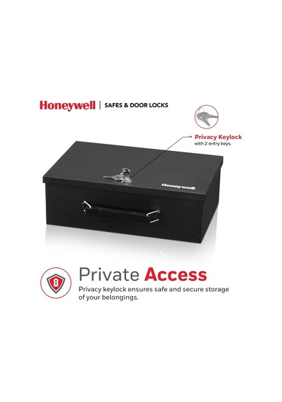 Honeywell Kasa &amp Kapı Kilitleri 6104 Yangına Dayanıklı Çelik Güvenlik Kasası, Tuş Kilidi, 0,17 Ayaklar, Siya