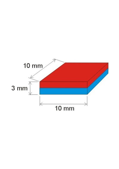 10 Adet 10mm X 10mm X 3mm Köşeli Süper Güçlü Neodyum Mıknatıs