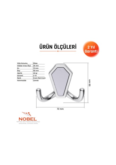 Vi Lla Askı, Metal Vestiyer Askısı, Krom Matkrom, Duvar Ve Dolap Askılığı 5'li Set Vidalı