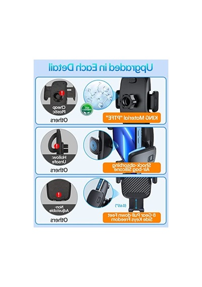 Kararlı Araç Telefonu Tutucu, Vantuzlu Montaj, Uyumlu Akıllı Telefonlar İçin