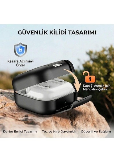 Black-frame Samsung Galaxy Buds4 Pro/buds 4 İçin Kılıf Fonksiyonel Stantlı Tasarım Kulaklık