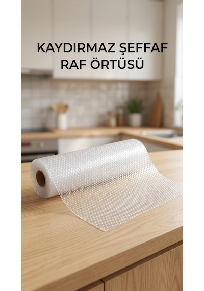 Şeffaf Pvc Raflık Kaymaz Çekmece Örtüsü 45x300 Cm Mutfak Dolap İçi Koruyucu