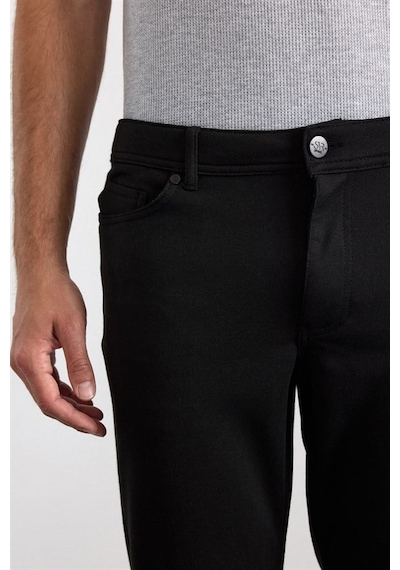 Süvari Siyah Slim Karışık Desen Armürlü Normal Bel Casual Pantolon Pn2020500767-s09