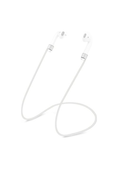 Apple Airpods Ve Airpods Pro İçin Silikon Boyun Askısı, Kaybolma Önleyici Sporcu Kulaklık İpi Beyaz