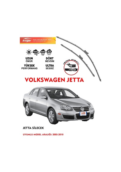 Jetta Cam Silecek Seti 2007 Model Arası Araca Özel Aparat
