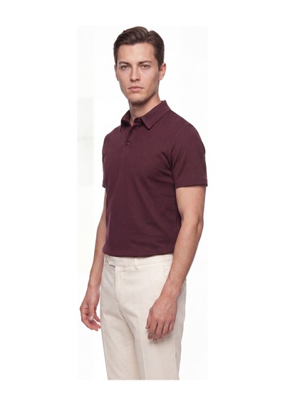 Efor Slim Fit Pamuklu Kıvrılmaz Polo Yaka Bordo Tişört Ts 928 Efor Slim Fit Pamuklu Kıvrılmaz Polo Yaka Bordo Tişört Ts 928
